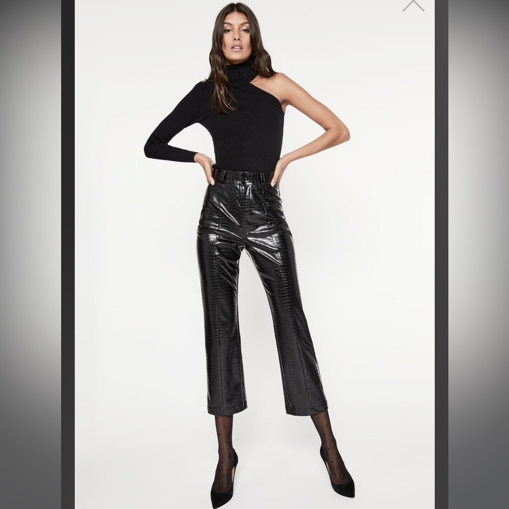 Bardot croc vegan leather pant